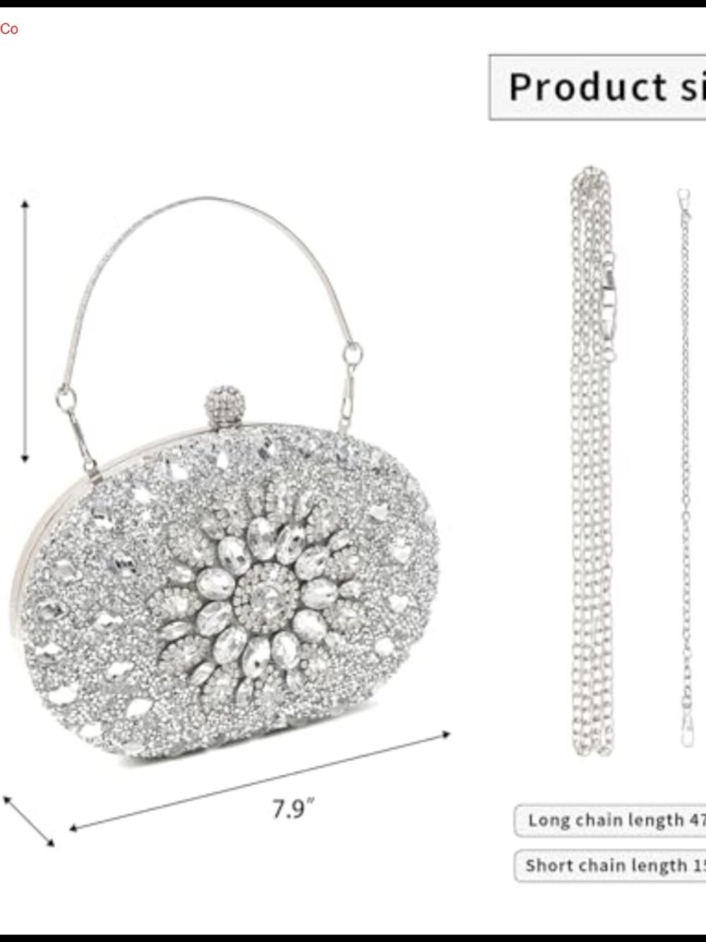 Rhinestone Clutch Evening Bag Sparkly Crystal Party Purse - Picture 2 of 6